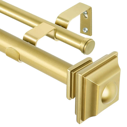 Telescoping Double Curtain Rod 72-144 Inch Heavy-Duty Metal – Adjustable Antique Bronze Rod for Windows 69-140”, 30lb Capacity, Includes Hardware (Vintage Finials)