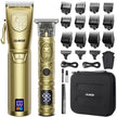 Cordless Hair Clipper Kit: LED Display, 15 Guide Combs, Travel Case, Fast Charging