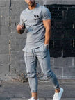 Two Piece Sets Short Sleeve T-shirts And Slim Pants - TheWellBeing4All