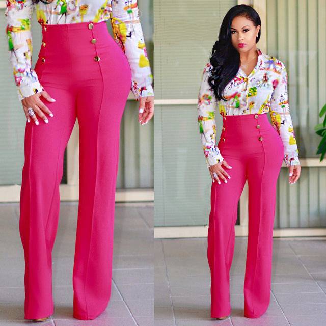 High waist long pants - TheWellBeing4All