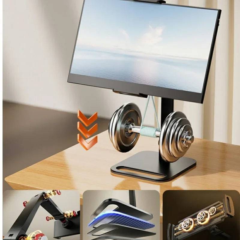 Portable Monitor Desk Holder Metal Stand 16 Inch Universal Expandable Display Base Vesa Mount External Vertical Screen Expansion - TheWellBeing4All