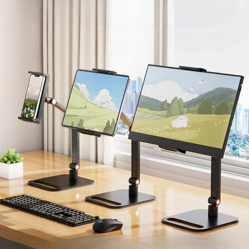 Portable Monitor Desk Holder Metal Stand 16 Inch Universal Expandable Display Base Vesa Mount External Vertical Screen Expansion - TheWellBeing4All