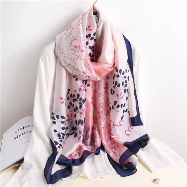 Print silk scarf for lady - TheWellBeing4All