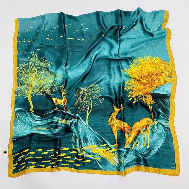 Print silk scarf for lady - TheWellBeing4All