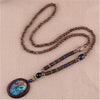 Handmade Necklace Nepal Buddhist Mala Wood Beads Pendant - TheWellBeing4All