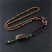 Handmade Necklace Nepal Buddhist Mala Wood Beads Pendant - TheWellBeing4All