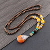 Handmade Necklace Nepal Buddhist Mala Wood Beads Pendant - TheWellBeing4All