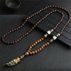 Handmade Necklace Nepal Buddhist Mala Wood Beads Pendant - TheWellBeing4All