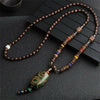 Handmade Necklace Nepal Buddhist Mala Wood Beads Pendant - TheWellBeing4All