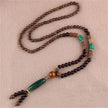 Handmade Necklace Nepal Buddhist Mala Wood Beads Pendant - TheWellBeing4All