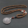 Handmade Necklace Nepal Buddhist Mala Wood Beads Pendant - TheWellBeing4All