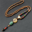 Handmade Necklace Nepal Buddhist Mala Wood Beads Pendant - TheWellBeing4All