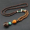 Handmade Necklace Nepal Buddhist Mala Wood Beads Pendant - TheWellBeing4All