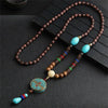 Handmade Necklace Nepal Buddhist Mala Wood Beads Pendant - TheWellBeing4All