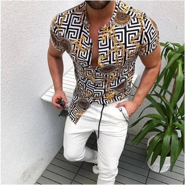 Men Shirt Cardigan; Short Sleeve Shirt - TheWellBeing4All