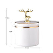 Golden Stroke Ceramics Storage Jar Jewelry Cosmetic Container Gilded Deer Seal - TheWellBeing4All