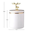 Golden Stroke Ceramics Storage Jar Jewelry Cosmetic Container Gilded Deer Seal - TheWellBeing4All