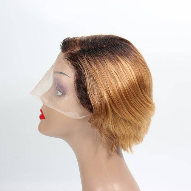 Human Hair Wig Prep lucked For Black Women Transparent Lace Short Bob Wig Brazilian Remy - TheWellBeing4All