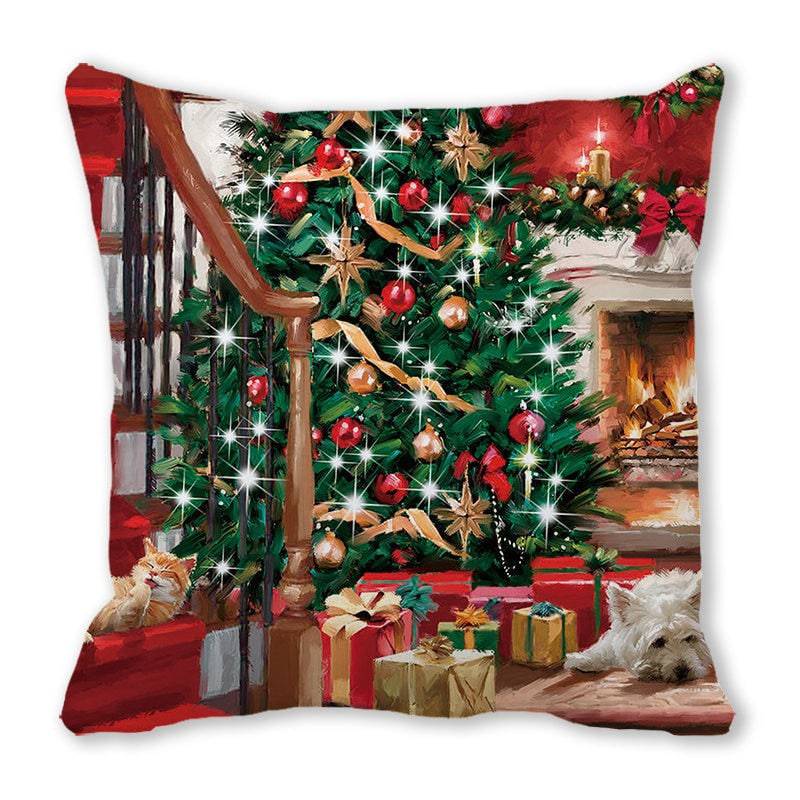 Merry Christmas Decorations for Home Xmas Cushion Cover Christmas Ornament Pillowcase Natal Navidad - TheWellBeing4All