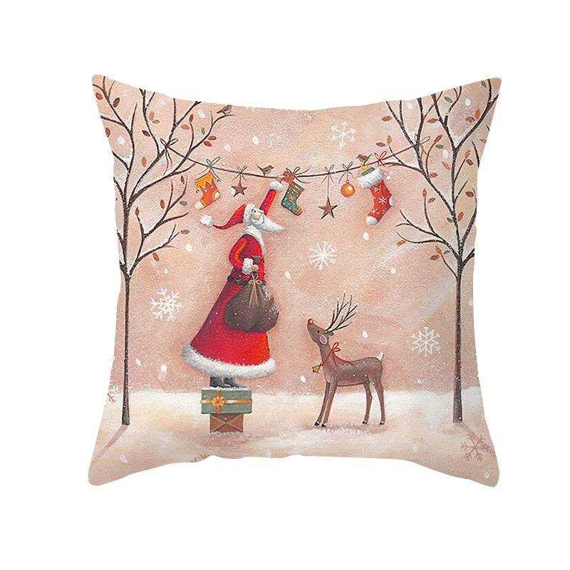 Merry Christmas Decorations for Home Xmas Cushion Cover Christmas Ornament Pillowcase Natal Navidad - TheWellBeing4All