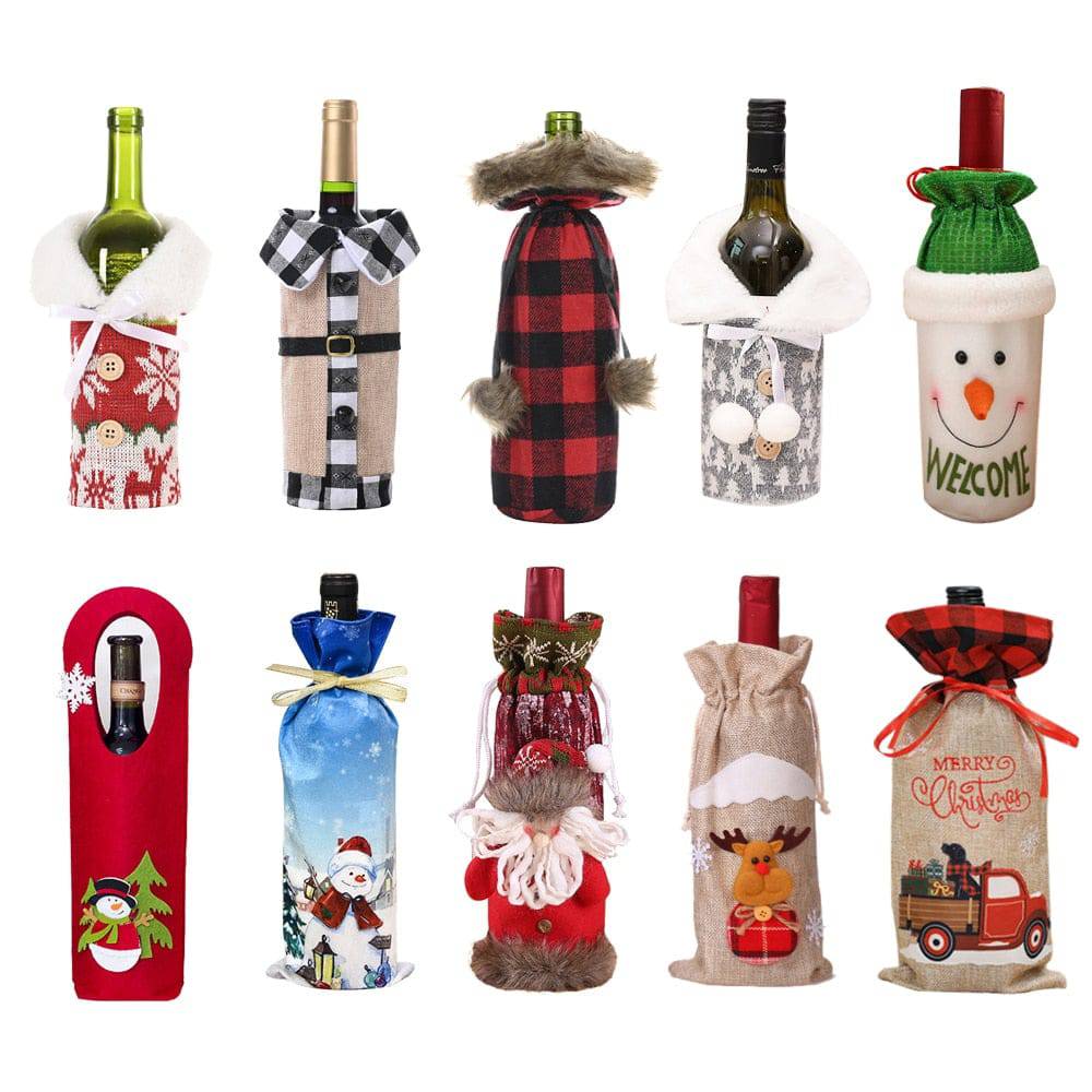 Xmas Wine Bottle Dust Cover Noel Navidad Christmas Decoration - TheWellBeing4All