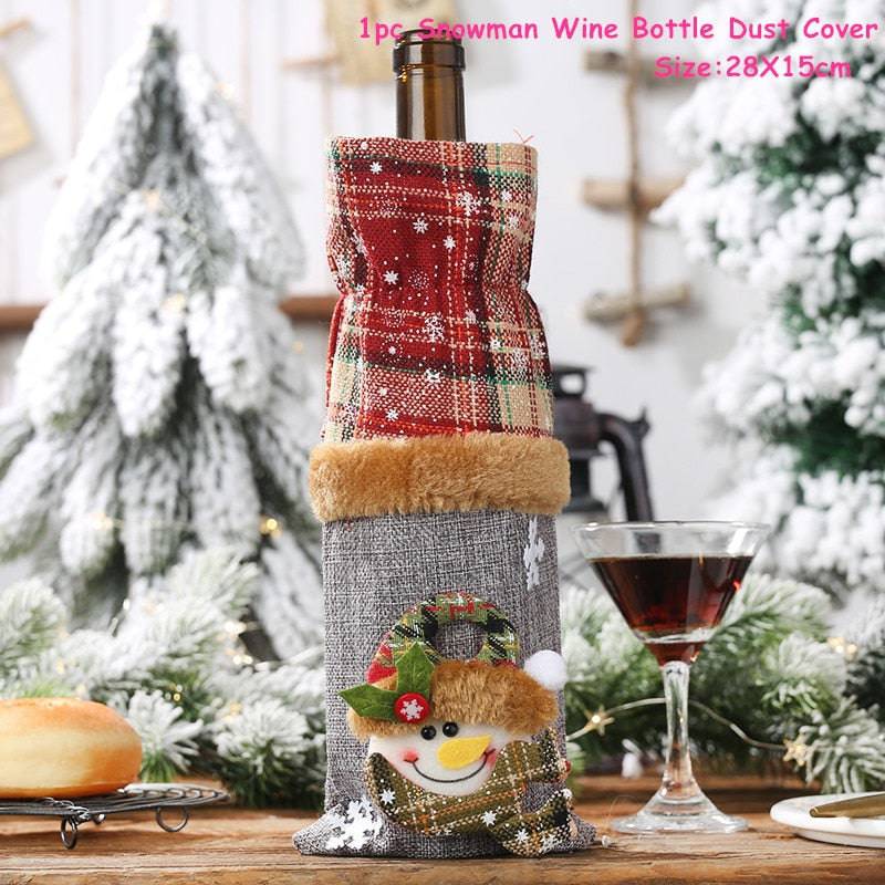 Xmas Wine Bottle Dust Cover Noel Navidad Christmas Decoration - TheWellBeing4All