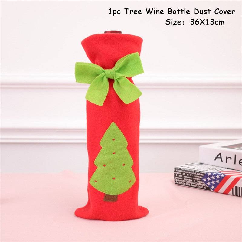 Xmas Wine Bottle Dust Cover Noel Navidad Christmas Decoration - TheWellBeing4All