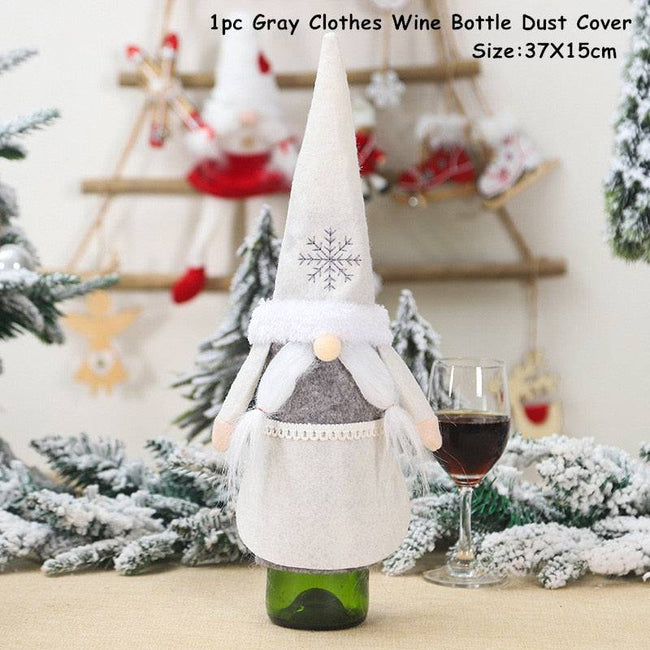 Xmas Wine Bottle Dust Cover Noel Navidad Christmas Decoration