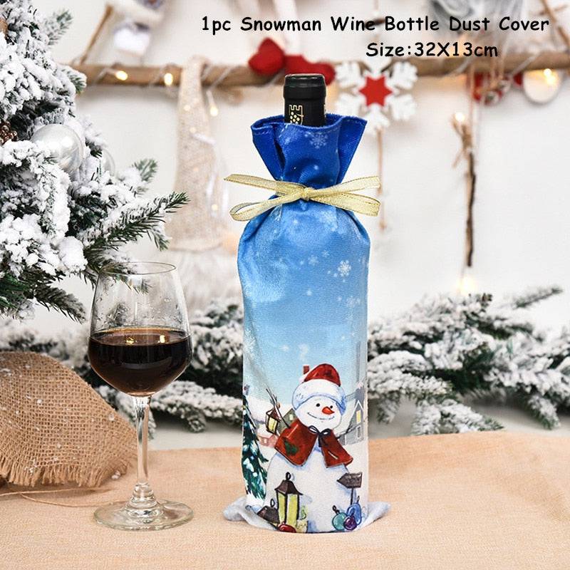 Xmas Wine Bottle Dust Cover Noel Navidad Christmas Decoration - TheWellBeing4All