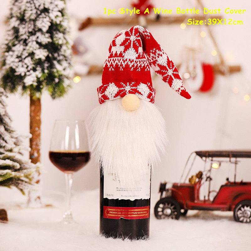 Xmas Wine Bottle Dust Cover Noel Navidad Christmas Decoration - TheWellBeing4All