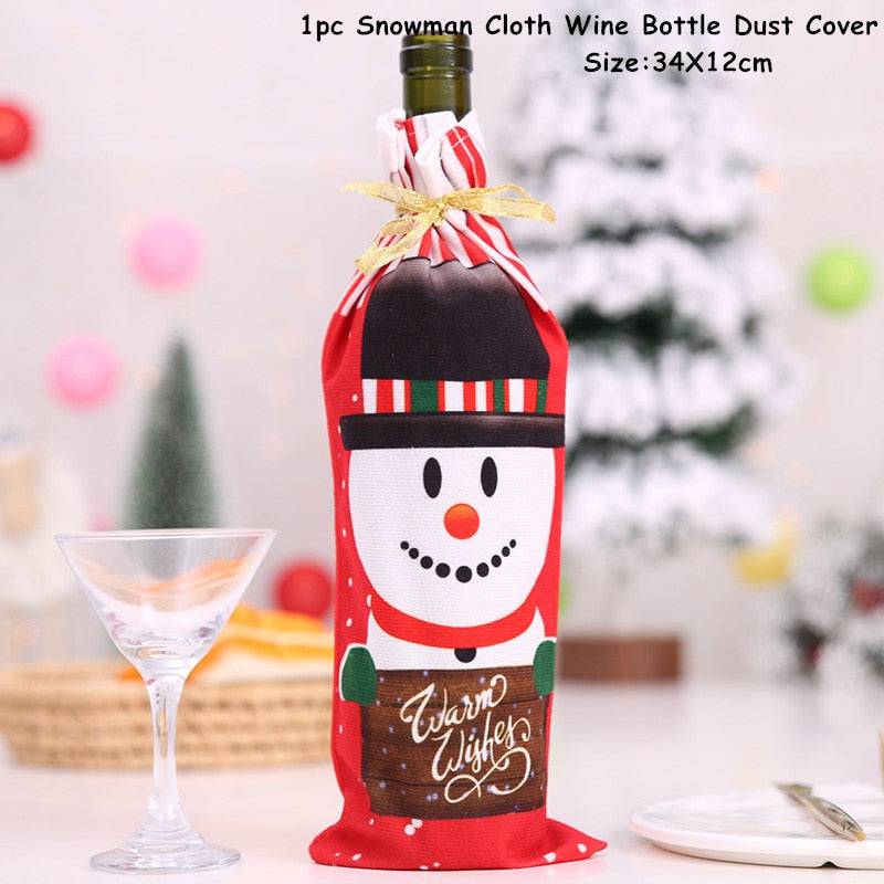 Xmas Wine Bottle Dust Cover Noel Navidad Christmas Decoration - TheWellBeing4All