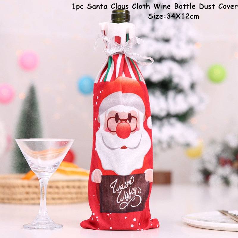 Xmas Wine Bottle Dust Cover Noel Navidad Christmas Decoration - TheWellBeing4All