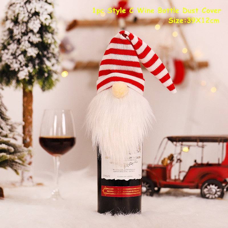 Xmas Wine Bottle Dust Cover Noel Navidad Christmas Decoration - TheWellBeing4All