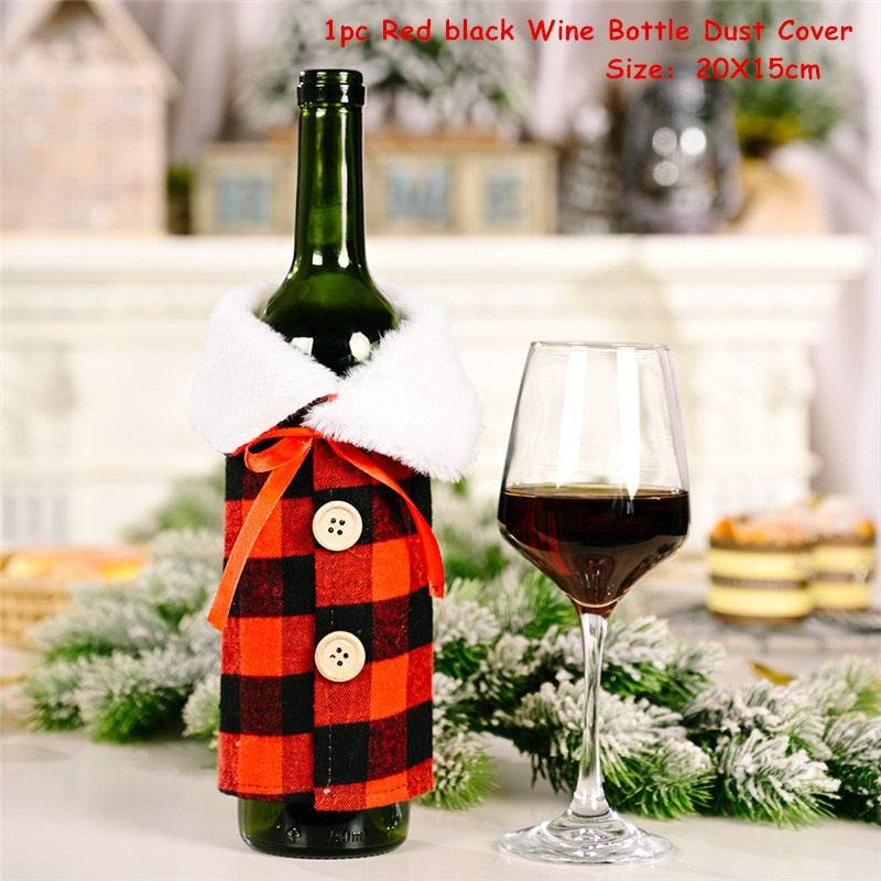 Xmas Wine Bottle Dust Cover Noel Navidad Christmas Decoration - TheWellBeing4All