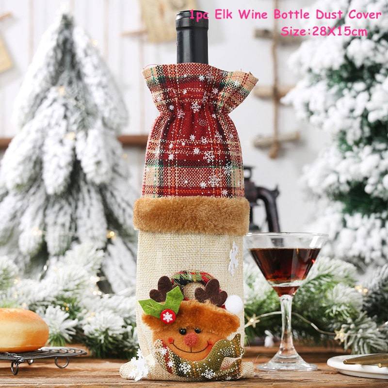 Xmas Wine Bottle Dust Cover Noel Navidad Christmas Decoration - TheWellBeing4All