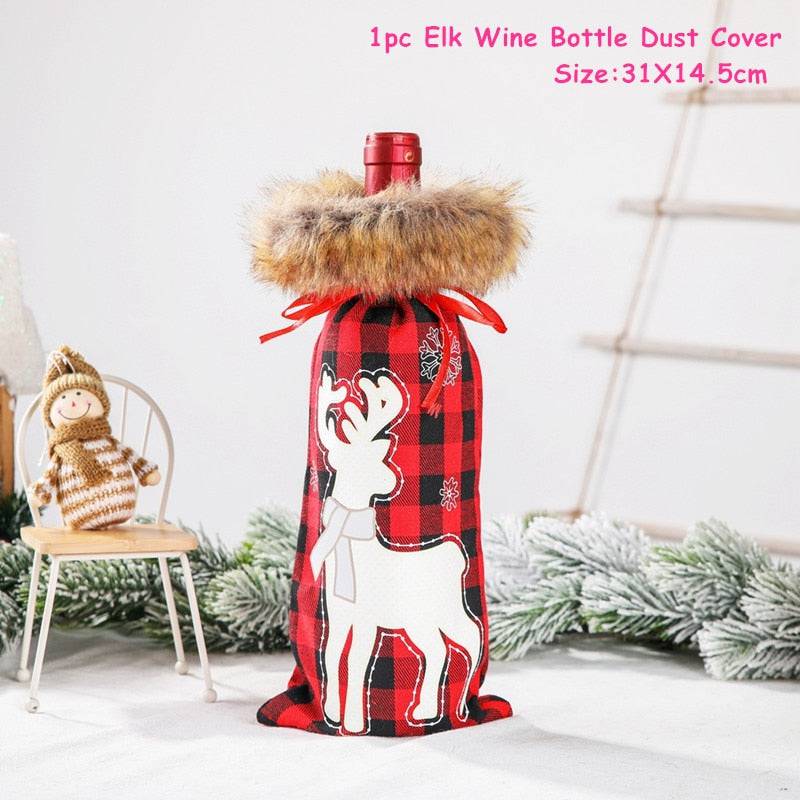 Xmas Wine Bottle Dust Cover Noel Navidad Christmas Decoration - TheWellBeing4All