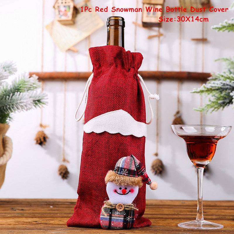 Xmas Wine Bottle Dust Cover Noel Navidad Christmas Decoration - TheWellBeing4All