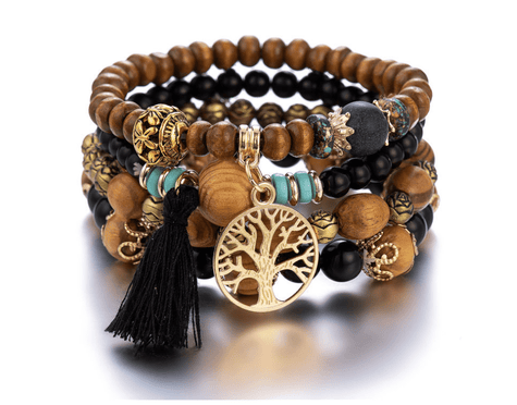 Bohemian style multi-layer wood bead beaded bracelet - TheWellBeing4All