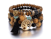 Bohemian style multi-layer wood bead beaded bracelet - TheWellBeing4All