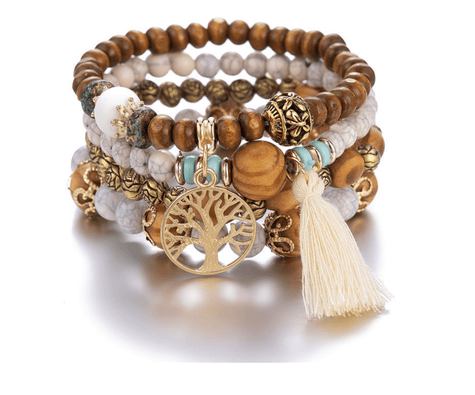 Bohemian style multi-layer wood bead beaded bracelet - TheWellBeing4All