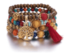 Bohemian style multi-layer wood bead beaded bracelet - TheWellBeing4All