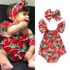 Baby Girl Bodysuit Outfits Short Sleeve Watermelon Print Jumpsuit - TheWellBeing4All