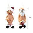 Resin Funny Naked Santa Claus Pendant Xmas Male Female Santa Claus Christmas Tree Decoration - TheWellBeing4All