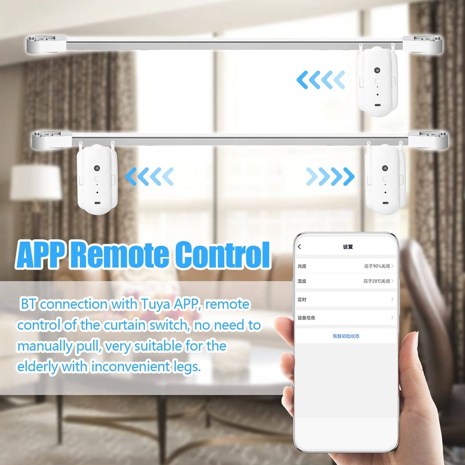 Smart Curtain Motor BT Voice Control Switch Electric Curtain Robot APP Control Timer Setup for Alexa Google Home - TheWellBeing4All