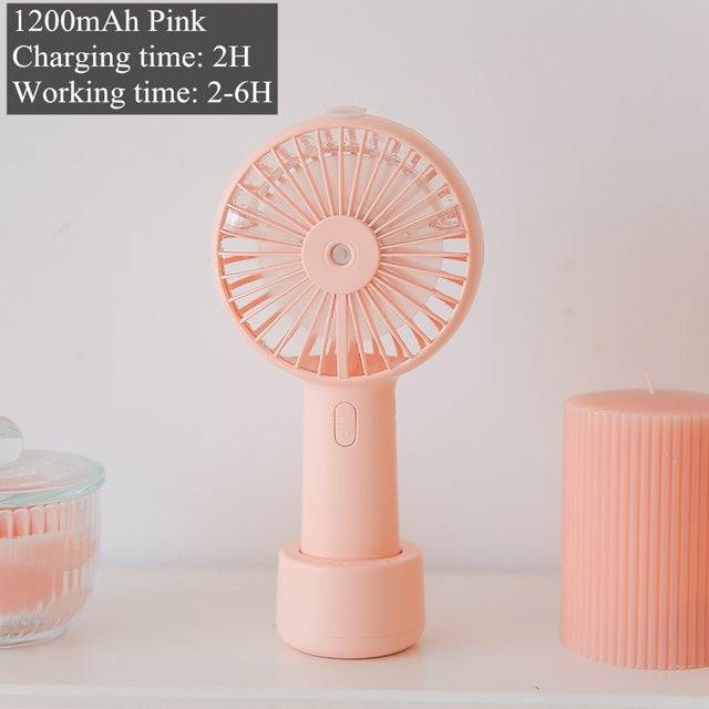 Portable Water Spray Mist Fan Electric USB Rechargeable Handheld Mini Fan - TheWellBeing4All