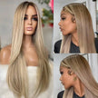 Highlight Human Hair Wigs Ash Blonde Wig Remy Straight Lace Front Wig 200% HD Lace Frontal Wig Colored Wigs For Women Human Hair - TheWellBeing4All