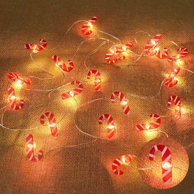 2M 20LED Santa Claus Snowflake LED Light String Christmas Decoration For Home Xmas Tree Ornament