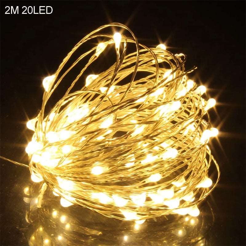 2M 20LED Santa Claus Snowflake LED Light String Christmas Decoration For Home Xmas Tree Ornament