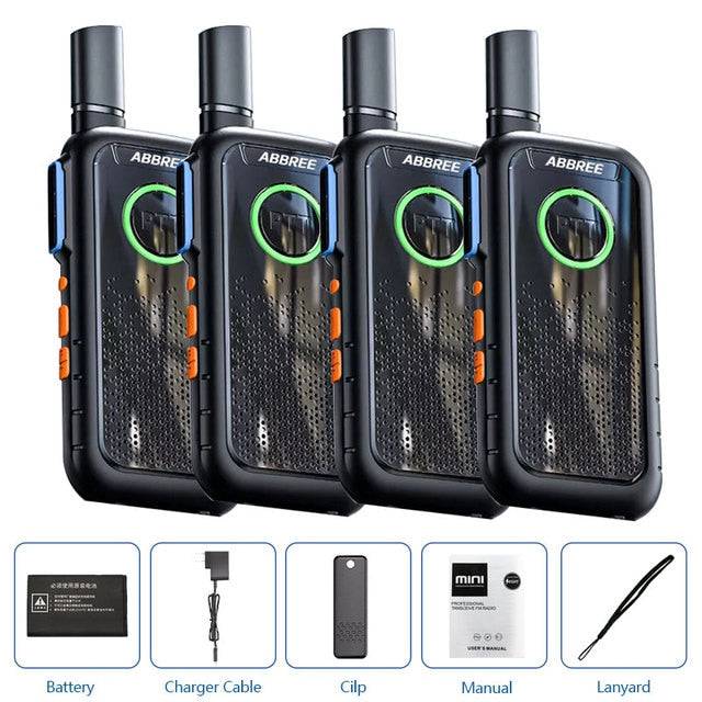 Mini Walkie Talkie ABBREE AR-M3 UHF Long Range Dual PPT USB Charging Portable Communicator Two way Radio - TheWellBeing4All