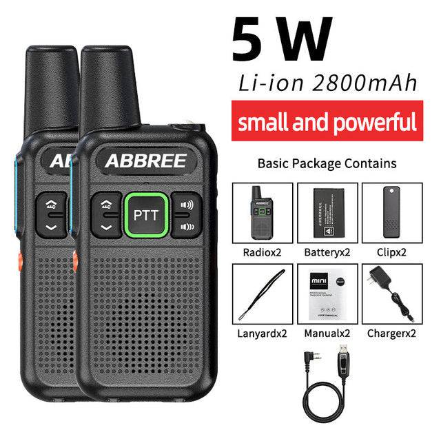 Mini Walkie Talkie ABBREE AR-M3 UHF Long Range Dual PPT USB Charging Portable Communicator Two way Radio - TheWellBeing4All